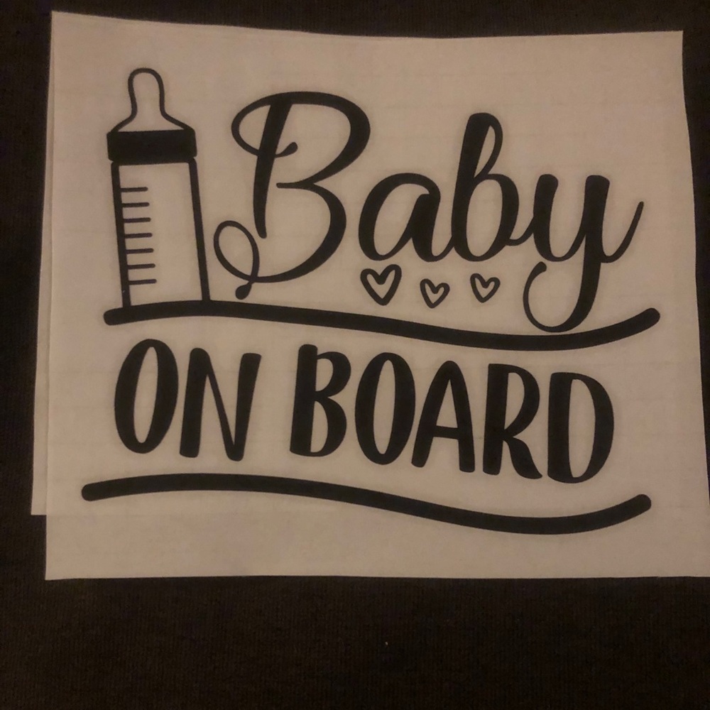 Baby On Board Vinyl Decal